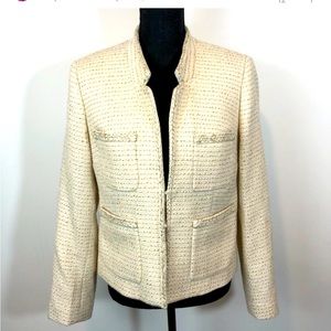 J crew ivory and gold metallic tweed blazer size 12. Worn once!